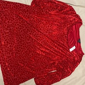 Talbots red leopard print shirt